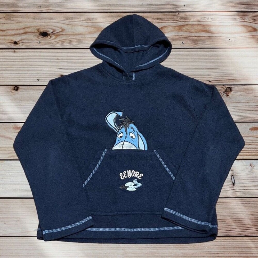 Pooh 100 Acre Collection Hooded Pull‎ Over Fleece Sweatshirt Jacket Size Small